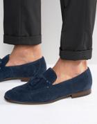 Dune Result Suede Tassel Loafers - Navy