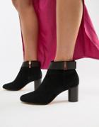 Ted Baker Suede Heeled Ankle Boots - Black