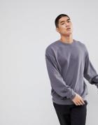 Asos Oversized Sweatshirt In Washed Gray - Gray