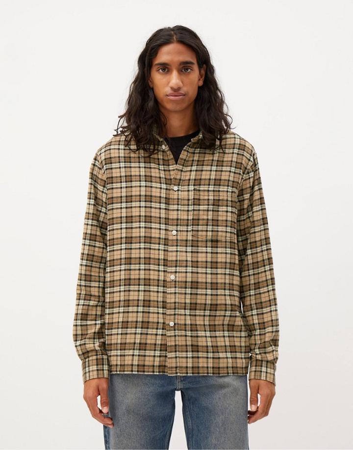 Weekday Wise Check Shirt In Brown