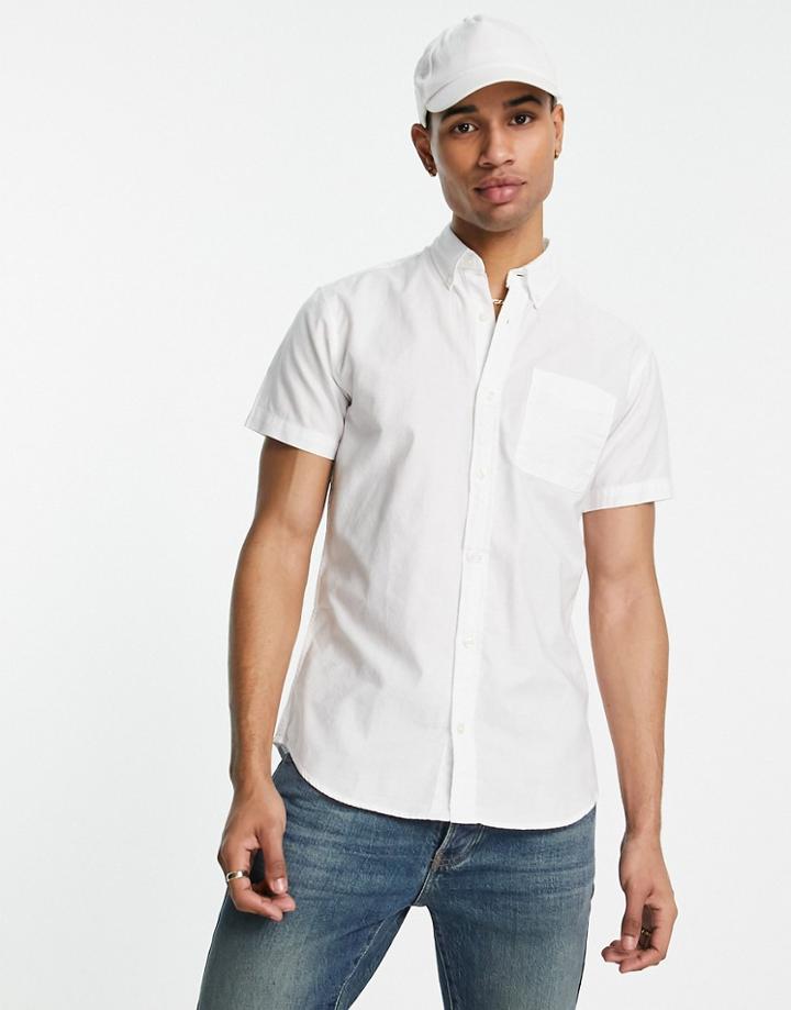 Jack & Jones Originals Button Down Oxford Shirt In White