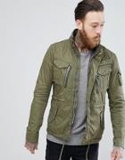 Schott Squad Military Overshirt Jacket In Green - Green