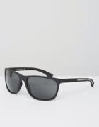 Emporio Armani Square Sunglasses In Matte Black - Black