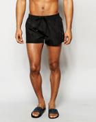 Diesel Logo Swim Shorts Foldaway In Shorter Length - Black