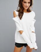 Varley Cold Shoulder & Elbow Sweatshirt - White