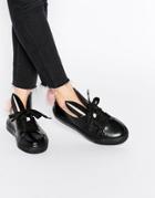 Minna Parikka Black Leather Bunny Ears & Faux Fur Tail Trainers - Black