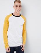 New Look Long Sleeve Raglan T-shirt With Harlem Embroidery In Gray - Gray