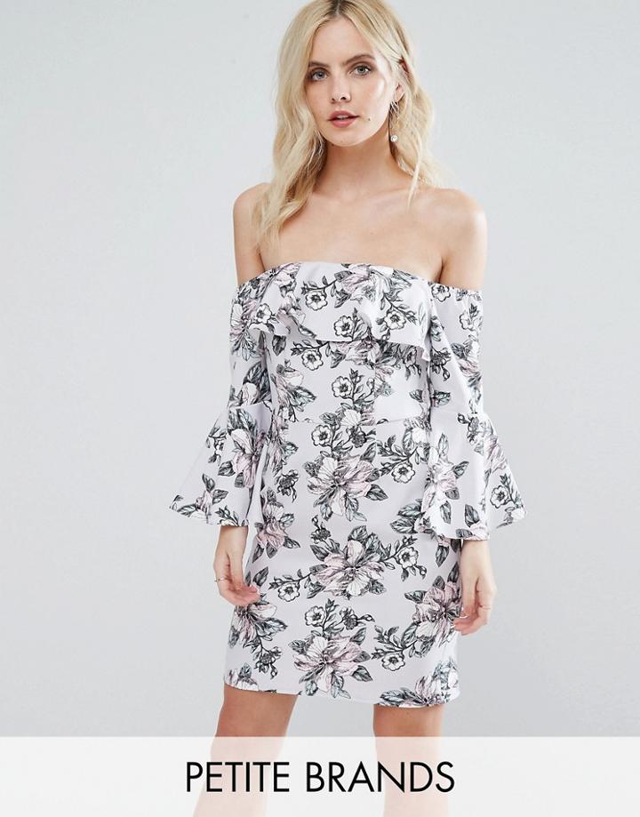 Miss Selfridge Petite Floral Bardot Dress - Pink