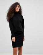 B.young High Neck Sweater Dress - Black