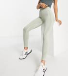 Asos 4505 Petite Seamless Legging With Ruche Bum Detail In Acid Wash-green