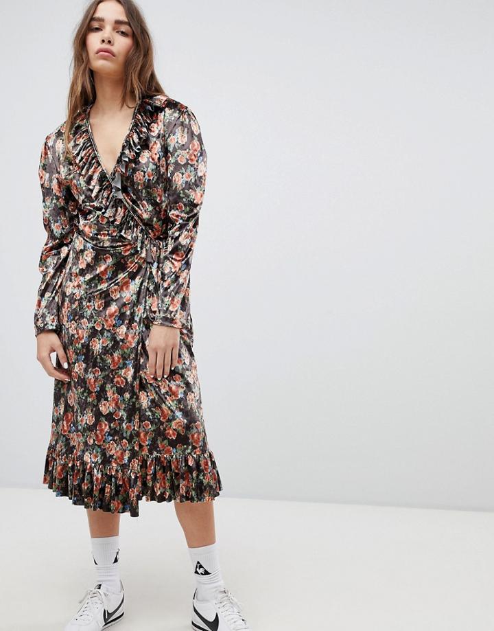 Stylenanda Printed Maxi Dress-brown
