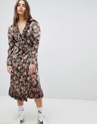 Stylenanda Printed Maxi Dress-brown