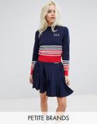 Fila Petite Stripe Detail Crop Sweater - Multi