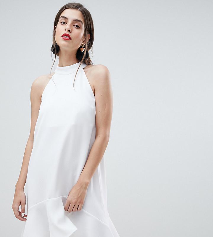 River Island Hanky Hem Swing Dress - Cream