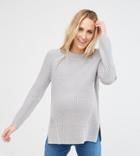 Asos Maternity Ultimate Chunky Sweater With Crew Neck - Gray