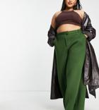 Extro & Vert Plus Wide Leg Jersey Pants In Dark Green - Part Of A Set