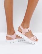 Truffle Chunky Sole Double Buckle Sandal - Pink