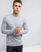 Asos Cotton Sweater In Light Gray - Gray