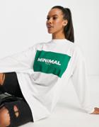 Public Desire Minimal Logo Long Sleeve T-shirt In White