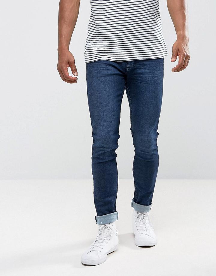 Mango Man Skinny Jeans In Dark Wash - Blue