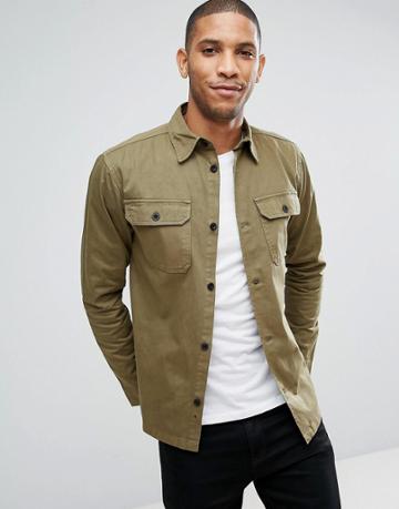 D-struct Plain Over Shirt - Red