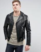 Nudie Ziggy Leather Biker Jacket - Black