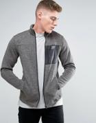 Jack & Jones Tech Longline Track Jacket With Funnel Neck In Marl - Gra