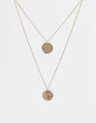 Missguided Multi Layered Disk Necklace - Gold