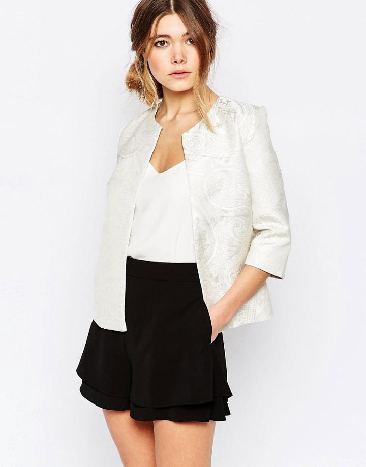 Traffic People Little Fancy Jacket In Jacquard - Silver