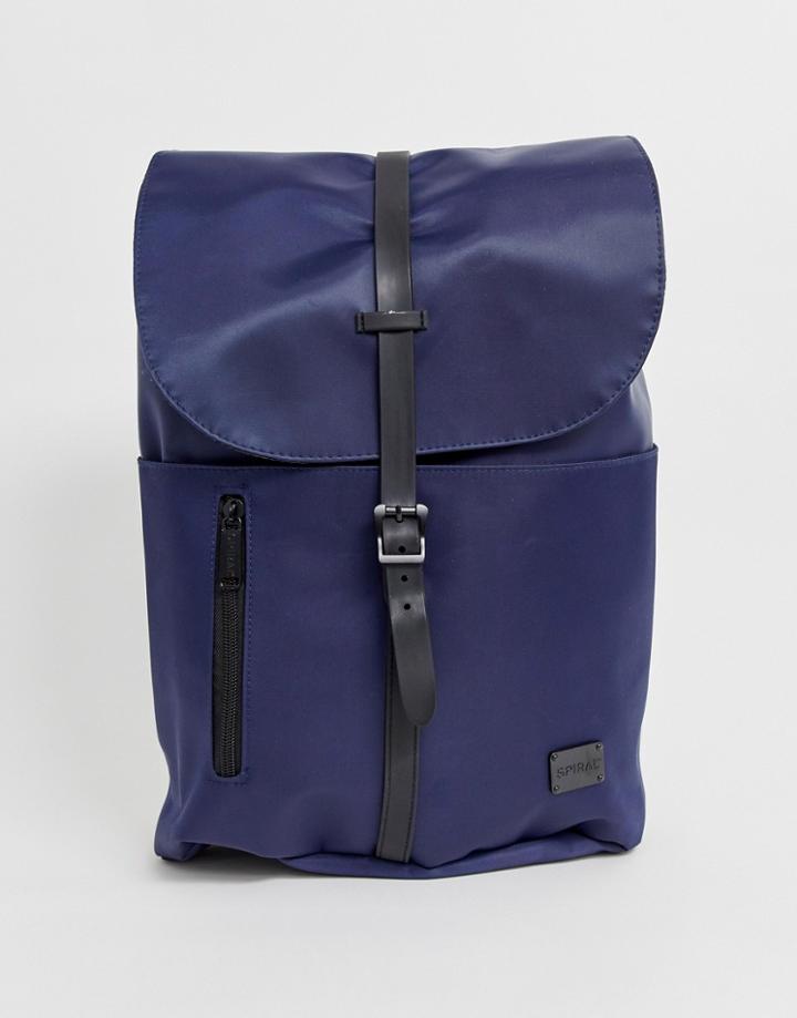 Spiral Coated Tribeca Backpack In Navy - Navy