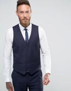 Farah Skinny Flannel Vest - Navy