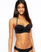 Asos Mix And Match Longline Fuller Bust Bandeau Bikini Top Dd-g - Black