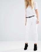 Noisy May Extreme Lucy Biker Jeans - White
