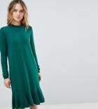 Y.a.s Tall Knitted Dress With Peplum - Green