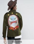 Reclaimed Vintage Revived X Romeo & Juliet Military Jacket With Back Details - Green