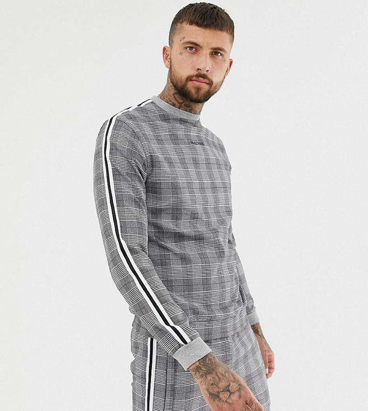 Mauvais Muscle Check Sweatshirt With Side Stripe - Gray