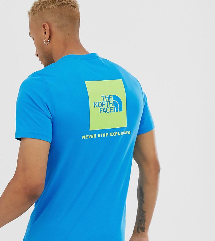 The North Face Red Box T-shirt In Blue Exclusive At Asos