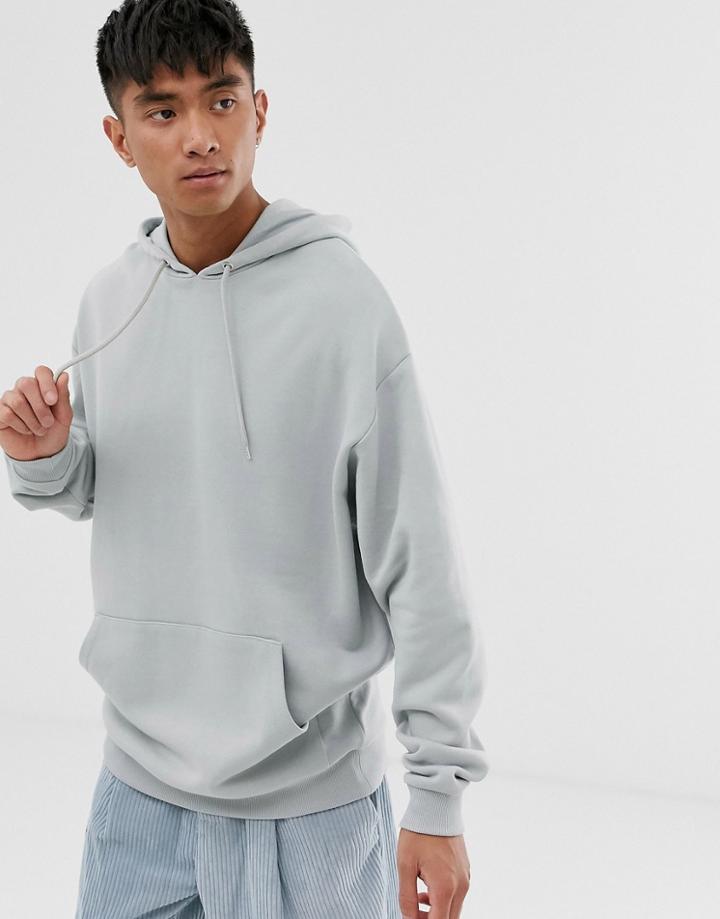Asos Design Longline Oversized Hoodie In Gray - Gray