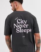 Jack & Jones Originals Oversize Fit Back Print Slogan T-shirt In Black