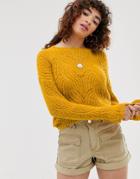 Only Stitch Detail Knitted Sweater-yellow
