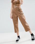 Asos Cropped Skater Jeans In Tobacco - Brown