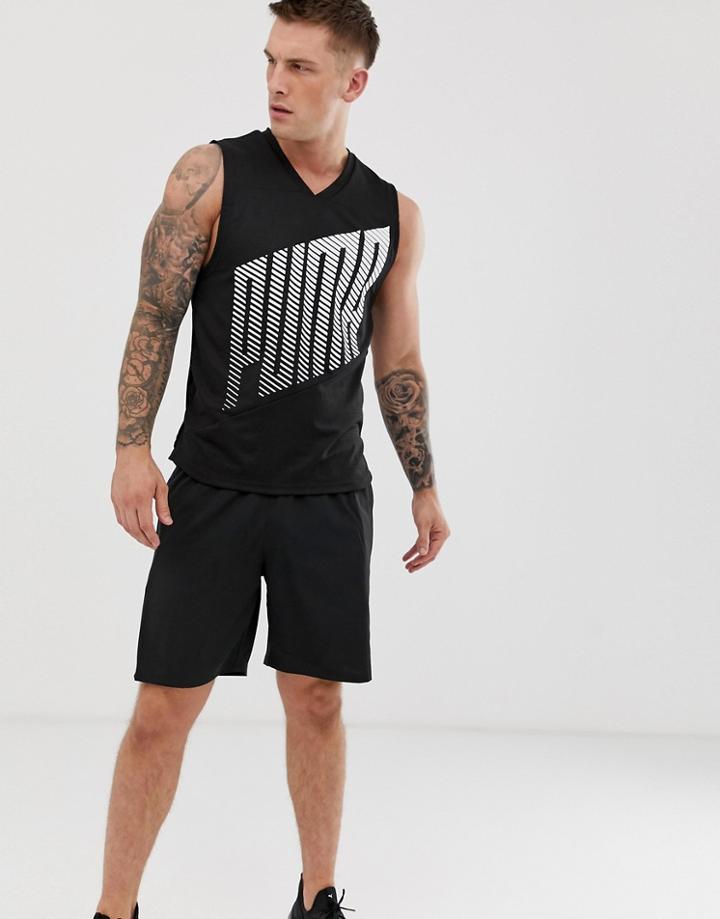 Puma Training Graphic Tank In Khaki - Green