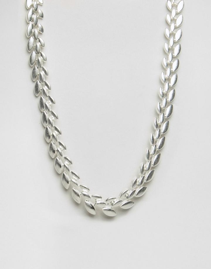 Pilgrim Silver Plated Chevron Necklace - Silver
