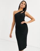 Ivyrevel Cutout One Shoulder Dress In Black