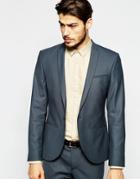 Noak Suit Jacket With Peak Lapel In Skinny Fit - Gray