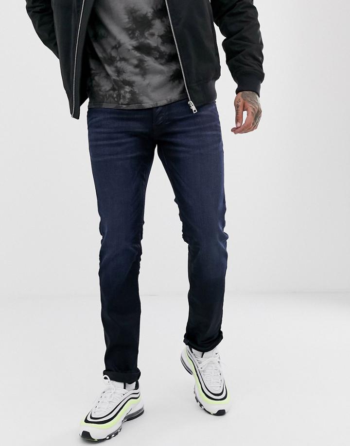 Jack & Jones Intelligence Slim Fit Jeans In Dark Wash - Blue