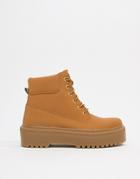 Asos Design Almighty Chunky Hiker Boots-tan