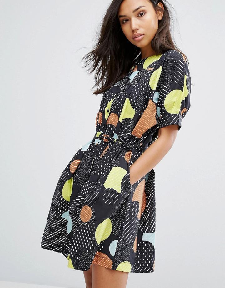 Ivana Helsinki Moomin Matleena Print Dress - Navy
