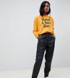 Asos Design Tall Leather Look Jogger - Black