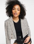 Lola May Checked Cropped Blazer - Part Of A Set-neutral